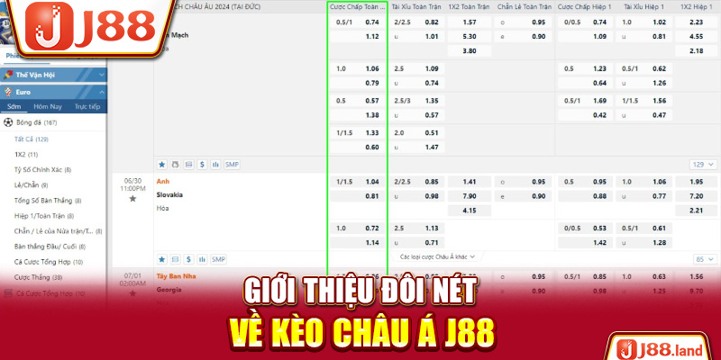 Giới thiệu đôi nét về kèo châu Á J88