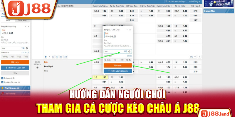 Hướng dẫn người chơi tham gia cá cược kèo châu Á J88