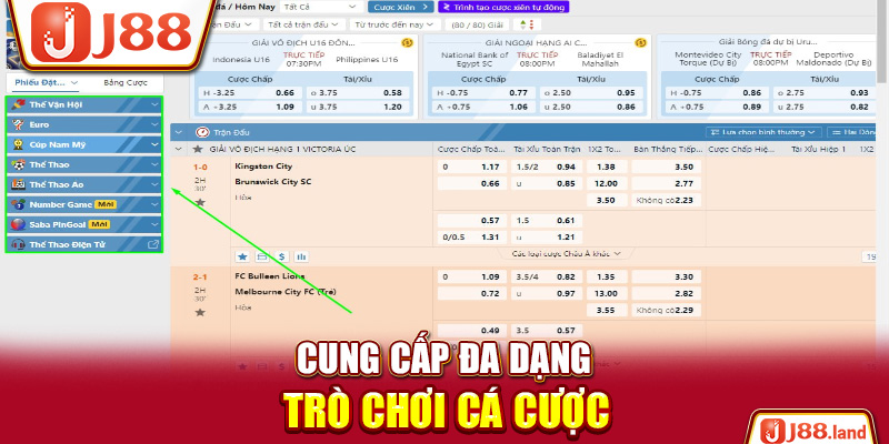 Cung cấp đa dạng trò chơi cá cược