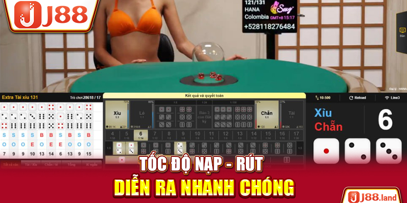 Tốc độ nạp - rút diễn ra nhanh chóng